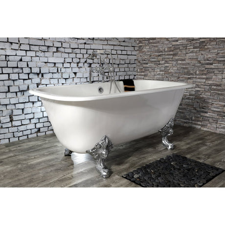 67 - Inch Cast Iron Double Ended Clawfoot Tub with 7 - Inch Faucet Drillings - BUILDMYPLACE