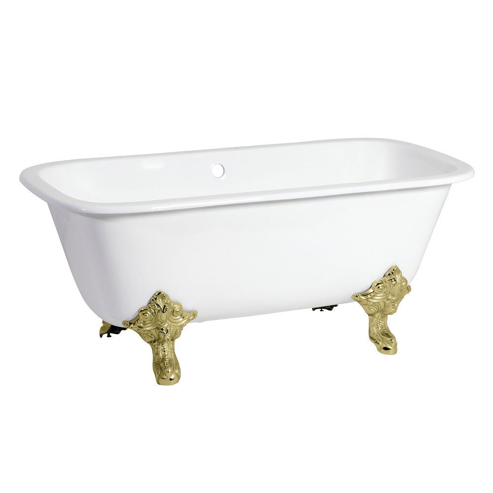 67 - Inch Cast Iron Double Ended Clawfoot Tub with 7 - Inch Faucet Drillings - BUILDMYPLACE