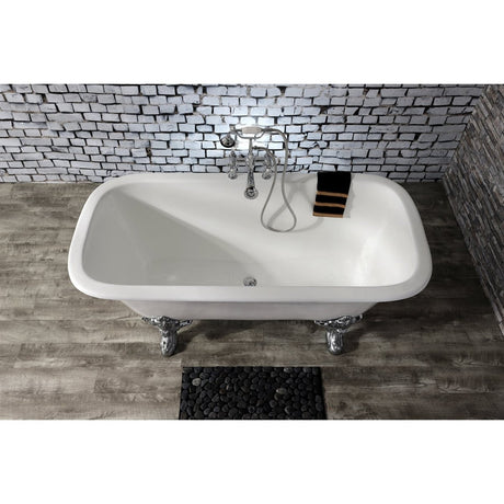 67 - Inch Cast Iron Double Ended Clawfoot Tub with 7 - Inch Faucet Drillings - BUILDMYPLACE