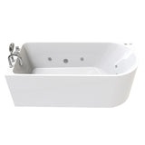 67 x 30 in. Freestanding Acrylic Whirlpool Corner Bathtub with left Drain - BUILDMYPLACE