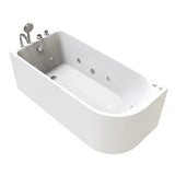 67 x 30 in. Freestanding Acrylic Whirlpool Corner Bathtub with left Drain - BUILDMYPLACE