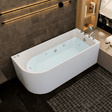 67 x 30 in. Freestanding Acrylic Whirlpool Corner Bathtub with Right Drain - BUILDMYPLACE