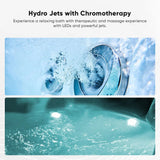 67 x 30 in. Freestanding Acrylic Whirlpool Corner Bathtub with Right Drain - BUILDMYPLACE