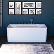 67 x 30 in. White Acrylic Rectangular Freestanding Whirlpool Bathtub with Center Drain - BUILDMYPLACE