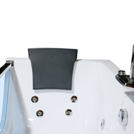 67 x 31 in. Freestanding White Acrylic Whirlpool Jetted SPA Bathtub with Center Drain - BUILDMYPLACE