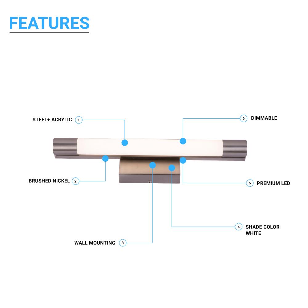 Cylinder Shape Integrated LED Bath Bar Light