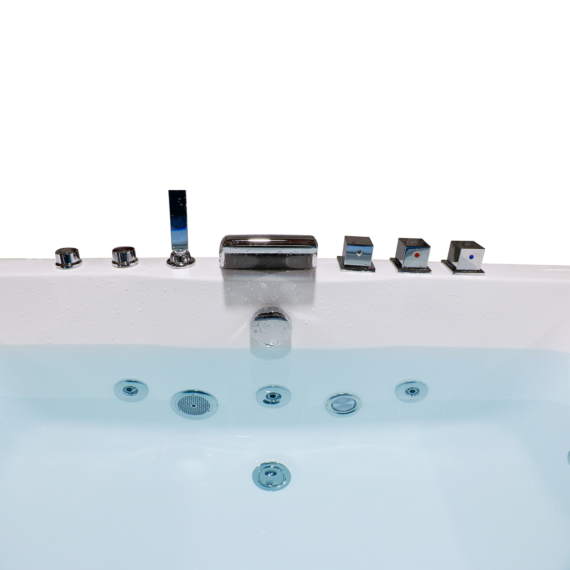 67 in. 1 Person Freestanding Whirlpool Jetted SPA Hot Tub with Chromot