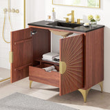 Daylight Freestanding Single Sink Bathroom Vanity with Ceramic Sink Top