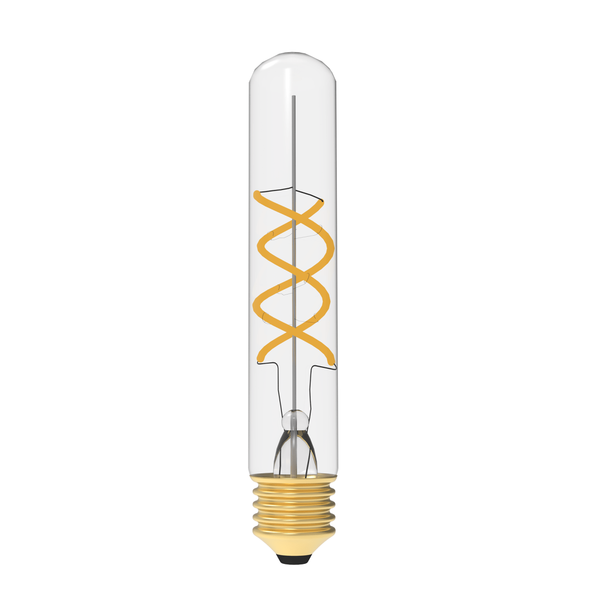 6W Vintage Exposed Filament Clear Glass LED T10L with a Medium E26 Base Light Bulb, 450 Lumen, 2700K, 120V/60Hz, Dimmable - BUILDMYPLACE