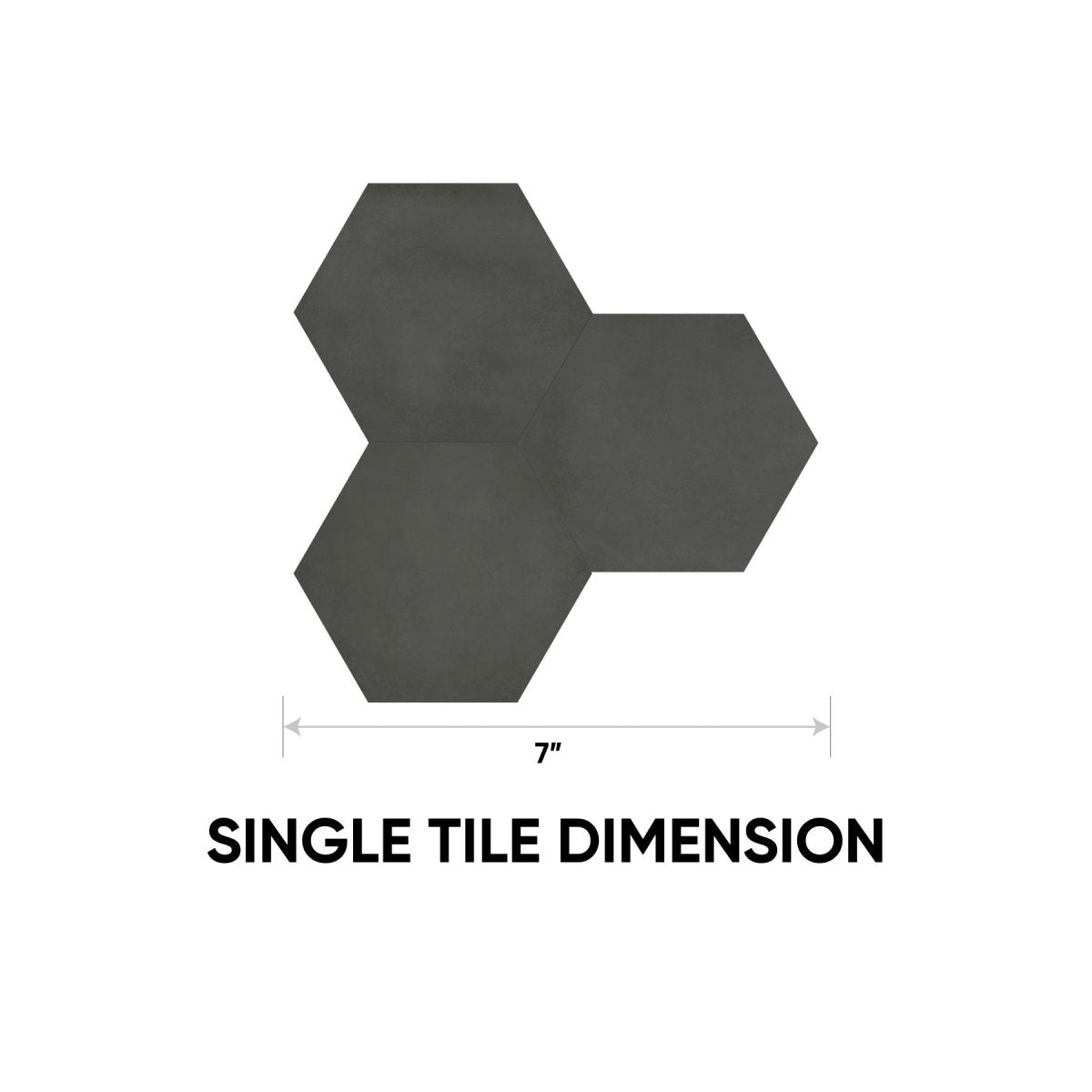 7 in Form Graphite Hexagon Matte Pressed Glazed Porcelain Tile - BUILDMYPLACE