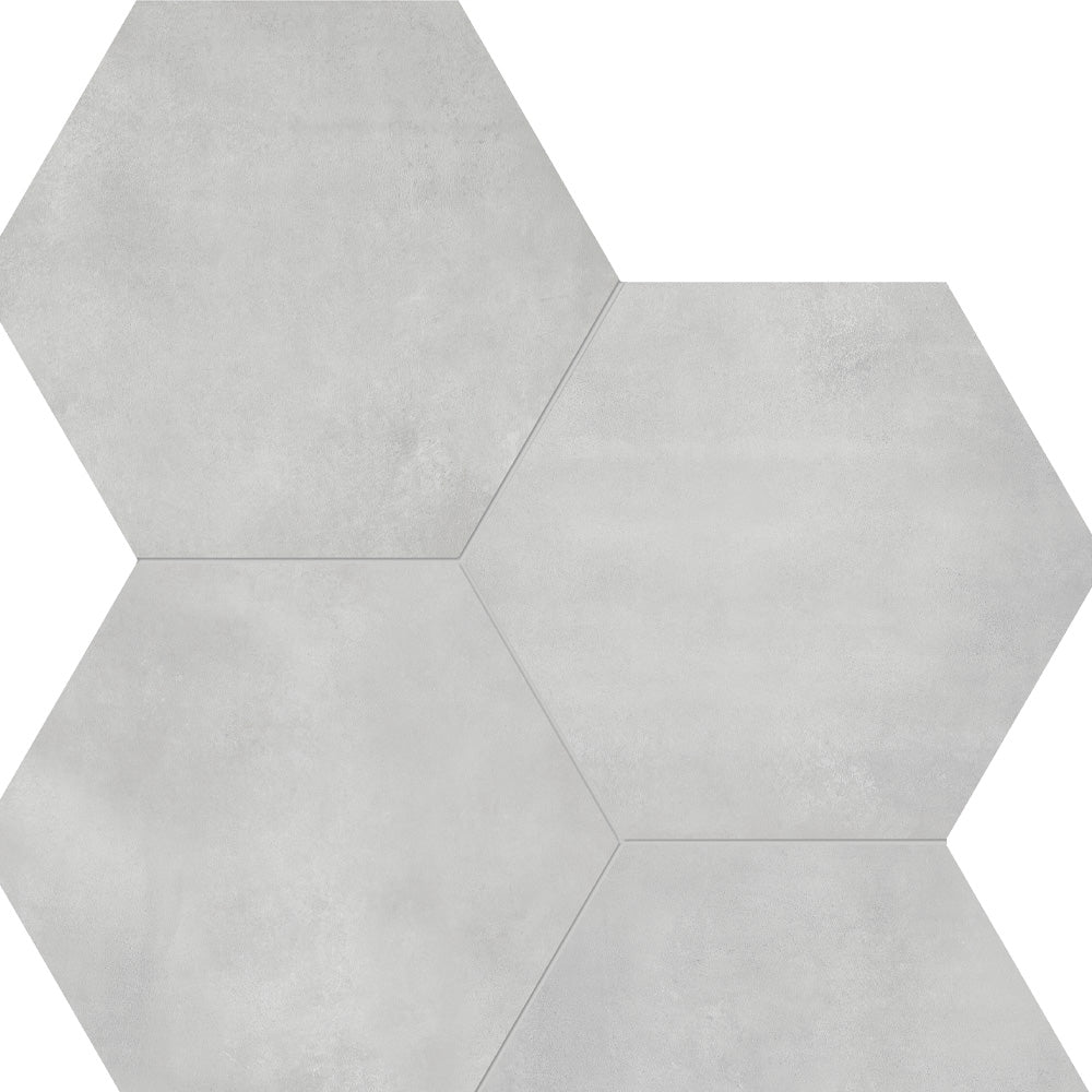 7 in. Form Ice Hexagon Matte Pressed Glazed Porcelain Tile - BUILDMYPLACE