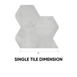 7 in. Form Ice Hexagon Matte Pressed Glazed Porcelain Tile - BUILDMYPLACE