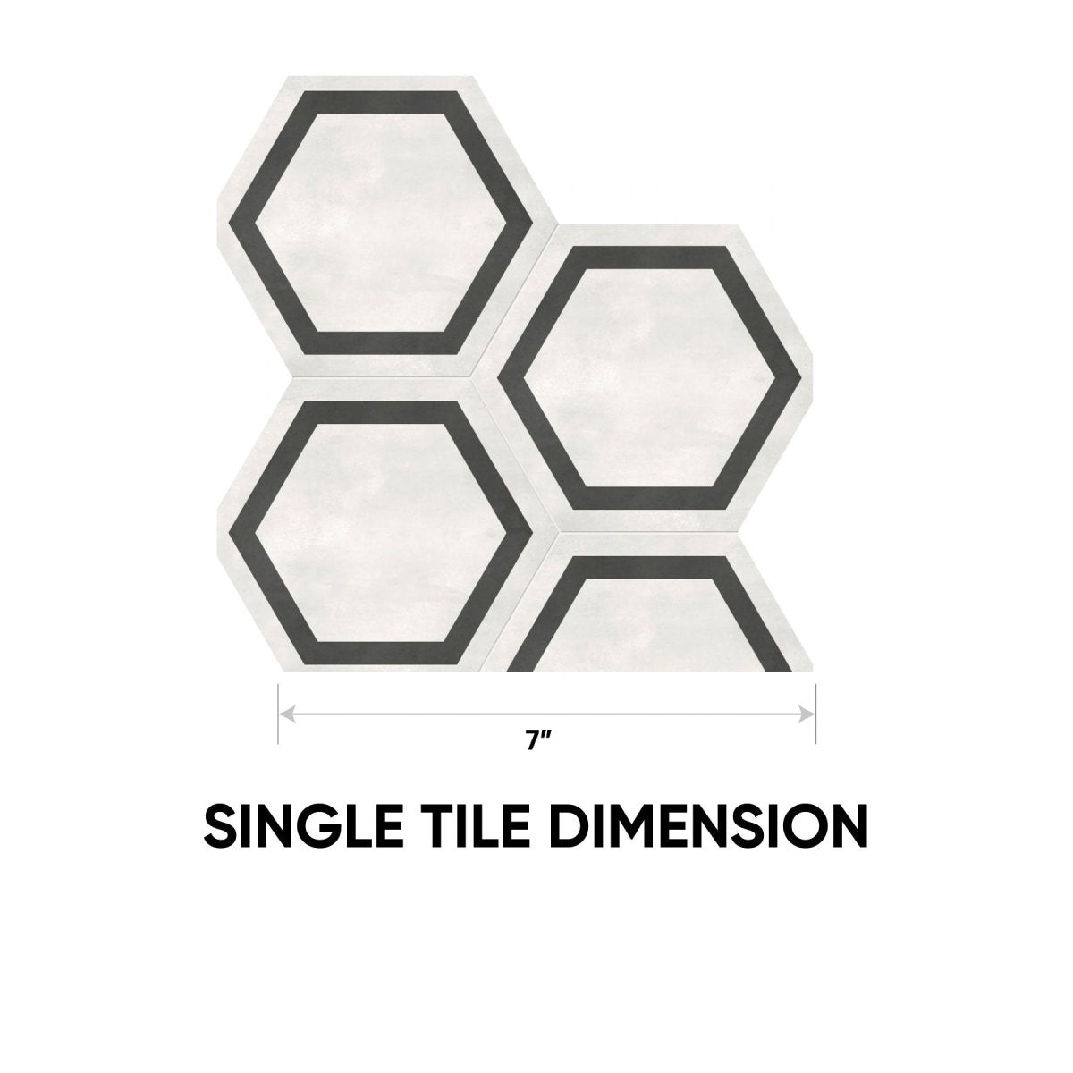 7 in. Form Ivory Hexagon Frame Matte Pressed Glazed Porcelain Tile - BUILDMYPLACE