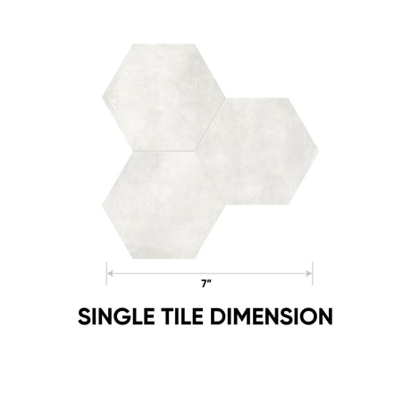 7 in Form Ivory Hexagon Matte Pressed Glazed Porcelain Tile - BUILDMYPLACE