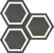 7 In Hexagon Frame Form Graphite Matte Pressed Glazed Porcelain - BUILDMYPLACE