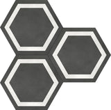 7 In Hexagon Frame Form Graphite Matte Pressed Glazed Porcelain - BUILDMYPLACE