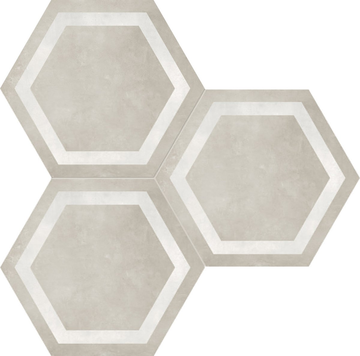 7 In Hexagon Frame Form Sand Matte Pressed Glazed Porcelain - BUILDMYPLACE