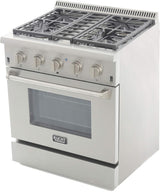 KUCHT Professional 30 in. 4.2 cu. ft. Propane Gas Range with Sealed Burners and Convection Oven in Stainless Steel with Classic Silver Knobs