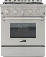 KUCHT Professional 30 in. 4.2 cu. ft. Propane Gas Range with Sealed Burners and Convection Oven in Stainless Steel with Classic Silver Knobs