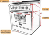 KUCHT Professional 30 in. 4.2 cu. ft. Dual Fuel Range for Propane Gas with Sealed Burners and Convection Oven in Stainless Steel with Classic Silver Knobs
