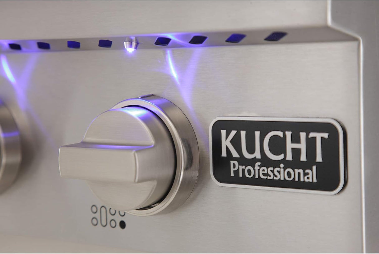 KUCHT Professional 48 in. Propane Gas Range-Top with Sealed Burners and Griddle in Stainless Steel with Classic Silver Knobs