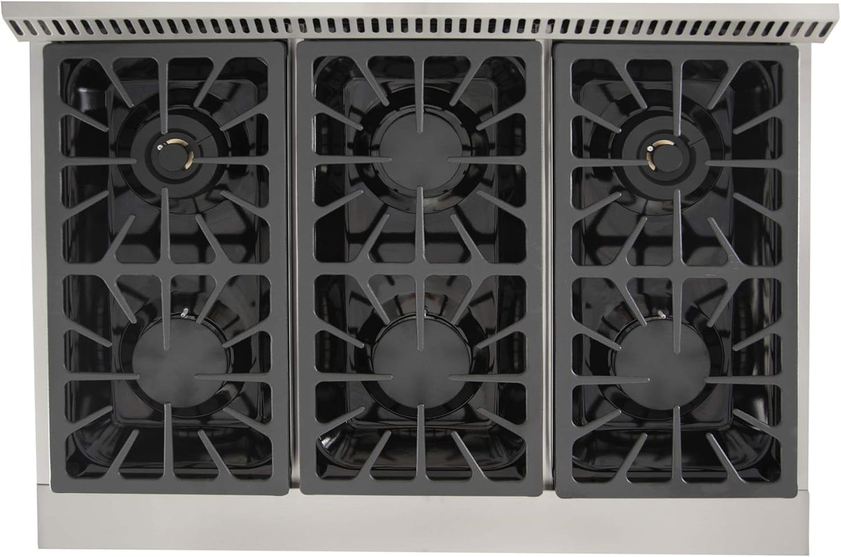KUCHT Professional 36 in. Propane Gas Range-Top with Sealed Burners in Stainless Steel with Classic Silver Knobs