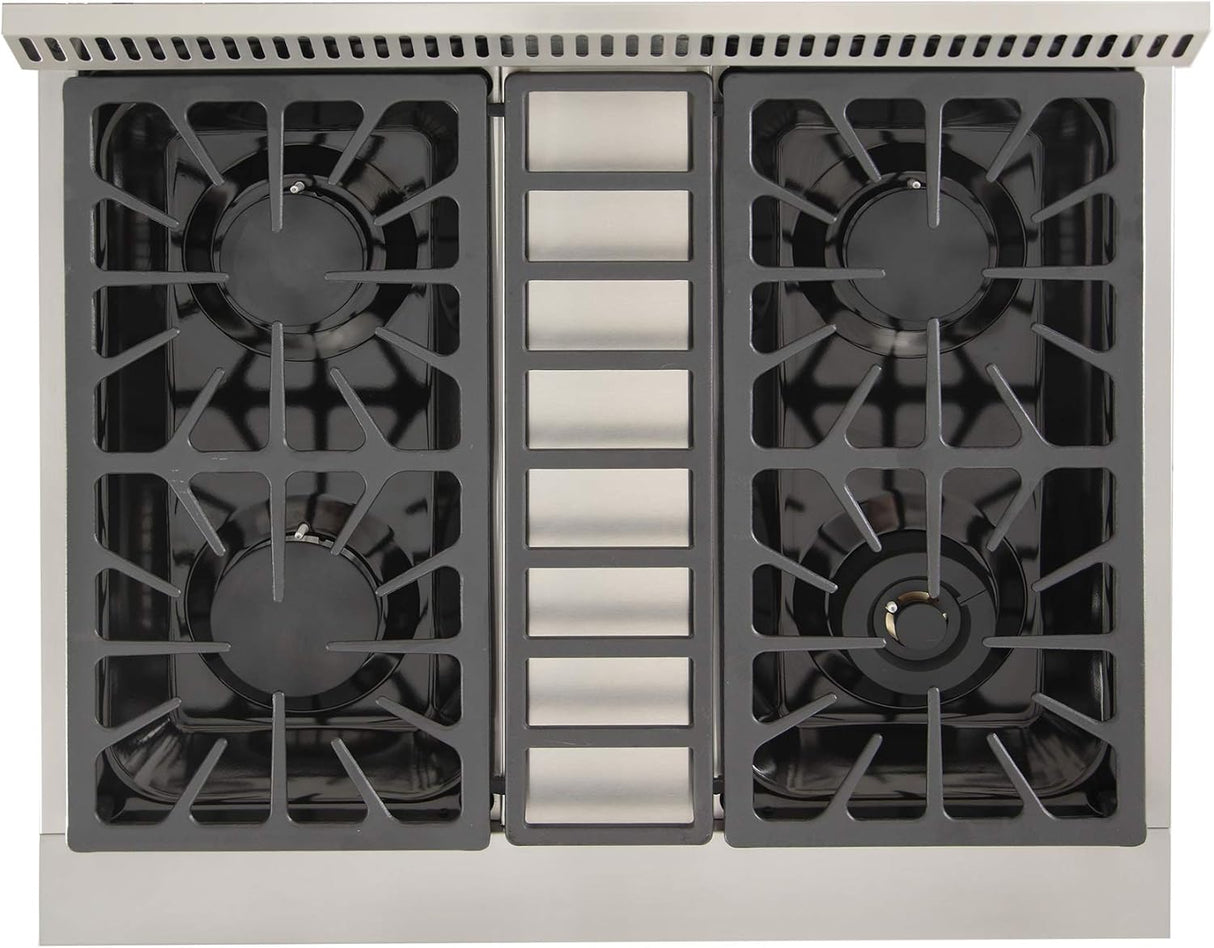 KUCHT Professional 30 in. 4.2 cu. ft. Dual Fuel Range for Propane Gas with Sealed Burners and Convection Oven in Stainless Steel with Classic Silver Knobs
