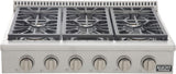 KUCHT Professional 36 in. Natural Gas Range-Top with Sealed Burners in Stainless Steel with Classic Silver Knobs