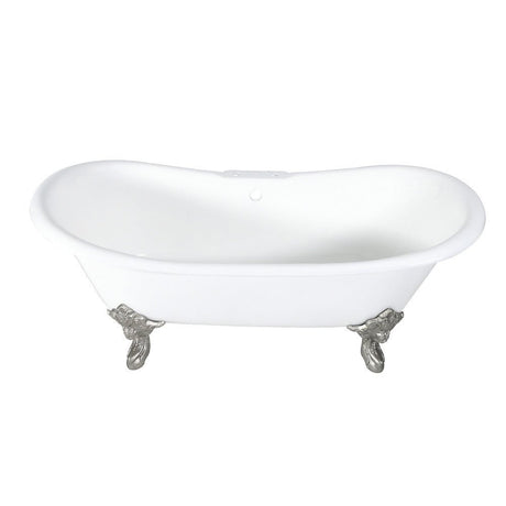 72 - Inch Cast Iron Double Slipper Clawfoot Tub with 7 - Inch Faucet Drillings - BUILDMYPLACE