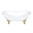 72 - Inch Cast Iron Double Slipper Clawfoot Tub with 7 - Inch Faucet Drillings - BUILDMYPLACE