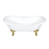 72 - Inch Cast Iron Double Slipper Clawfoot Tub with 7 - Inch Faucet Drillings - BUILDMYPLACE