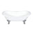 72 - Inch Cast Iron Double Slipper Clawfoot Tub with 7 - Inch Faucet Drillings - BUILDMYPLACE