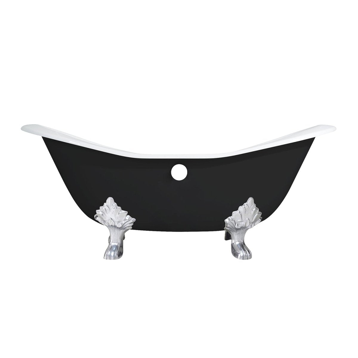 72 - Inch Double Slipper Clawfoot Tub with 7 - Inch Faucet Drillings - BUILDMYPLACE