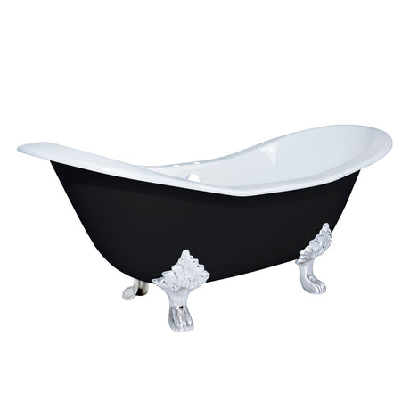 72 - Inch Double Slipper Clawfoot Tub with 7 - Inch Faucet Drillings - BUILDMYPLACE