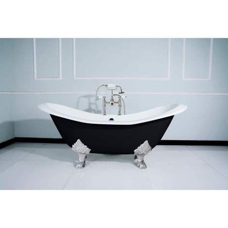 72 - Inch Double Slipper Clawfoot Tub with 7 - Inch Faucet Drillings - BUILDMYPLACE