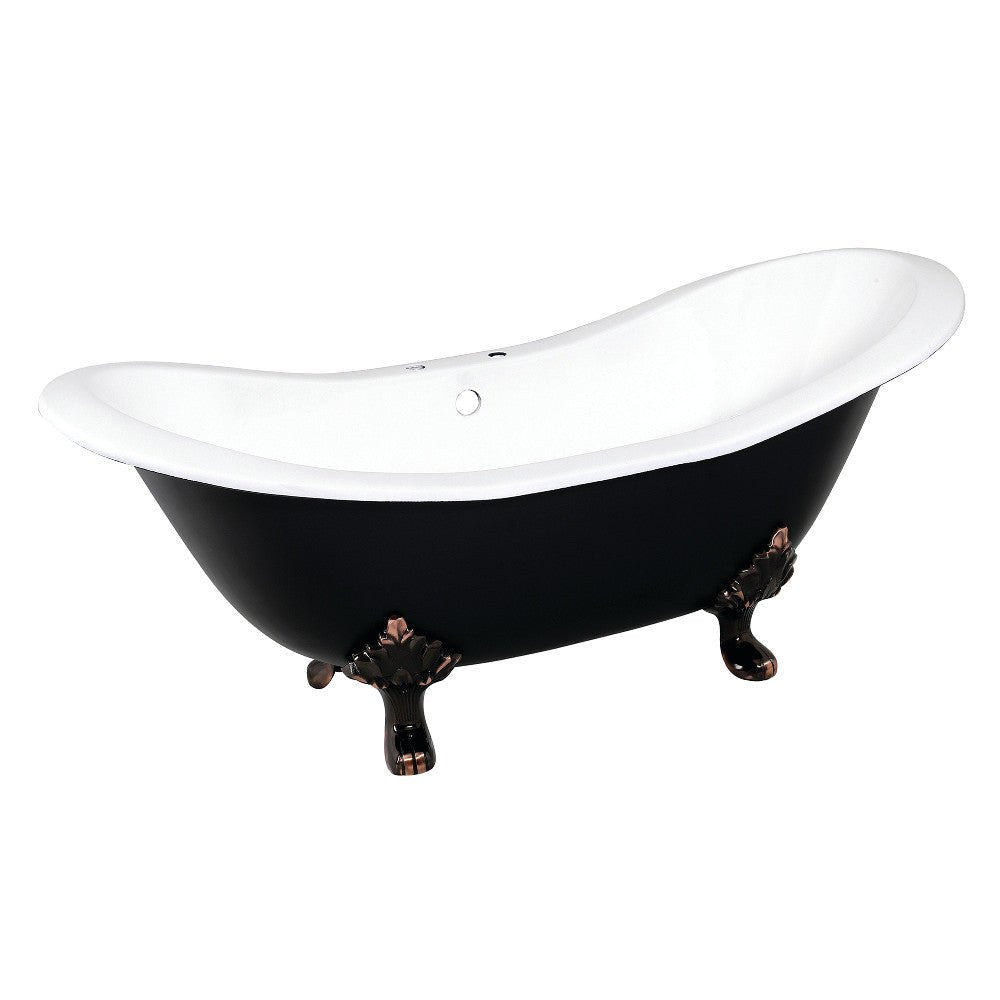 72 - Inch Double Slipper Clawfoot Tub with 7 - Inch Faucet Drillings - BUILDMYPLACE