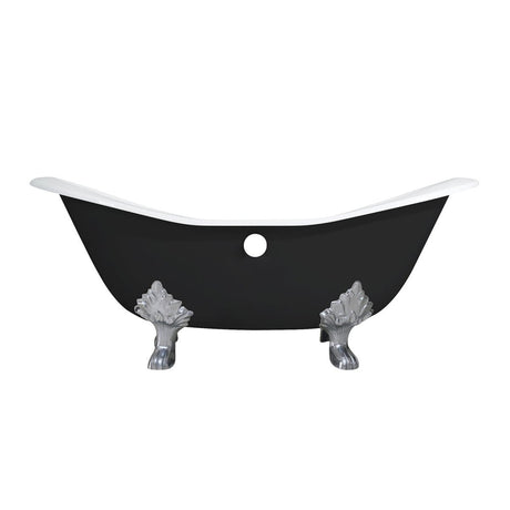 72 - Inch Double Slipper Clawfoot Tub with 7 - Inch Faucet Drillings - BUILDMYPLACE