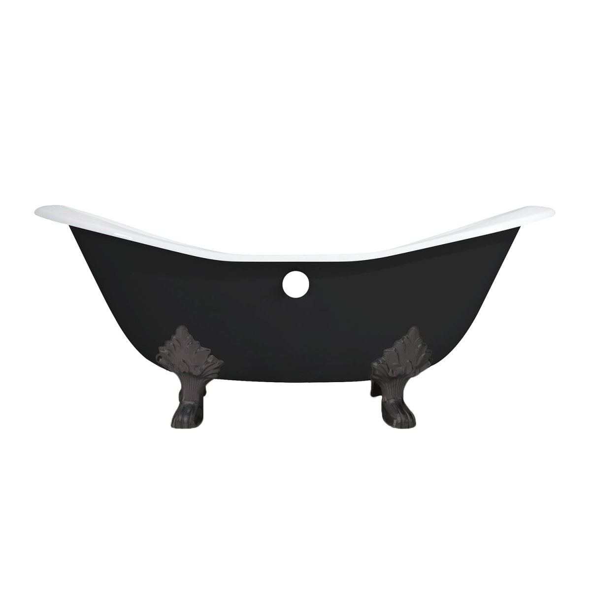 72 - Inch Double Slipper Clawfoot Tub with 7 - Inch Faucet Drillings - BUILDMYPLACE