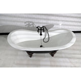 72 - Inch Double Slipper Clawfoot Tub with 7 - Inch Faucet Drillings - BUILDMYPLACE