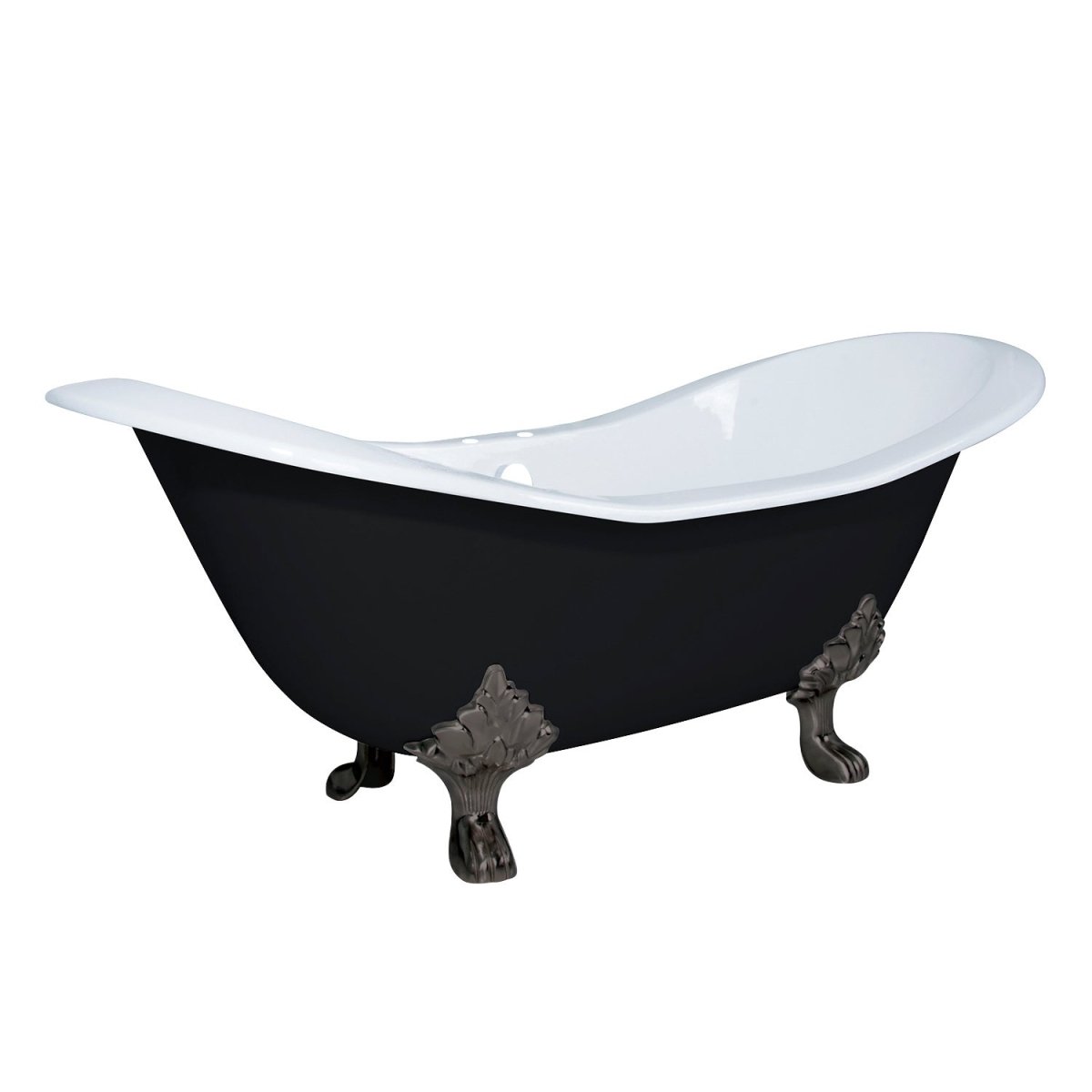 72 - Inch Double Slipper Clawfoot Tub with 7 - Inch Faucet Drillings - BUILDMYPLACE