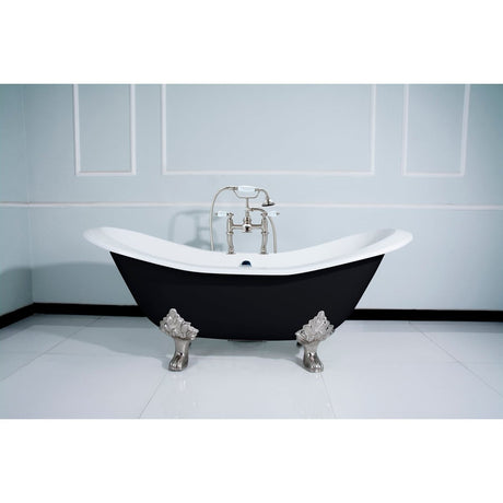 72 - Inch Double Slipper Clawfoot Tub with 7 - Inch Faucet Drillings - BUILDMYPLACE