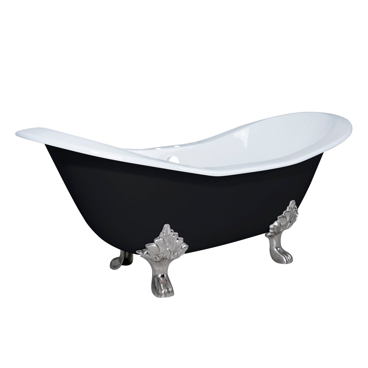 72 - Inch Double Slipper Clawfoot Tub with 7 - Inch Faucet Drillings - BUILDMYPLACE