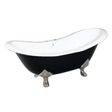 72 - Inch Double Slipper Clawfoot Tub with 7 - Inch Faucet Drillings - BUILDMYPLACE