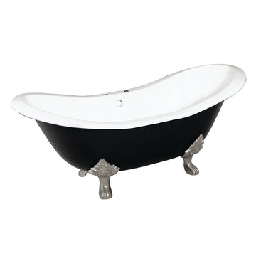 72-Inch Double Slipper Clawfoot Tub with 7-Inch Faucet Drillings