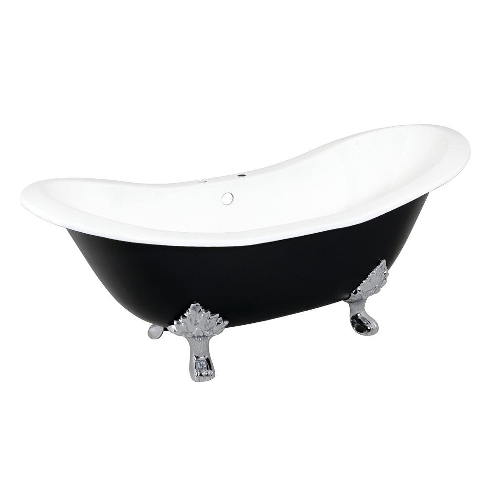 72 - Inch Double Slipper Clawfoot Tub with 7 - Inch Faucet Drillings - BUILDMYPLACE