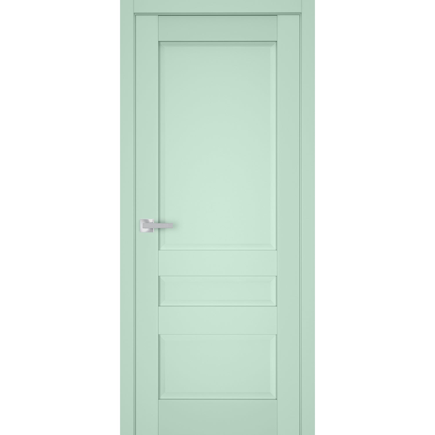 Interior Solid French Door | Veregio 7411 Oliva | Single Regular Panel Frame Trims Handle | Bathroom Bedroom Sturdy Doors