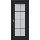 Interior Solid French Door | Veregio 7412 Antracite with Frosted Glass | Single Regular Panel Frame Trims Handle | Bathroom Bedroom Sturdy Doors