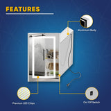 Wall Mounted LED Mirror Medicine Cabinets with On/Off Switch, Double Sided bathroom mirror cabinet