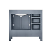 Jacques Dark Grey Freestanding Bathroom Vanity with White Carrara Marble Top, White Square Sink