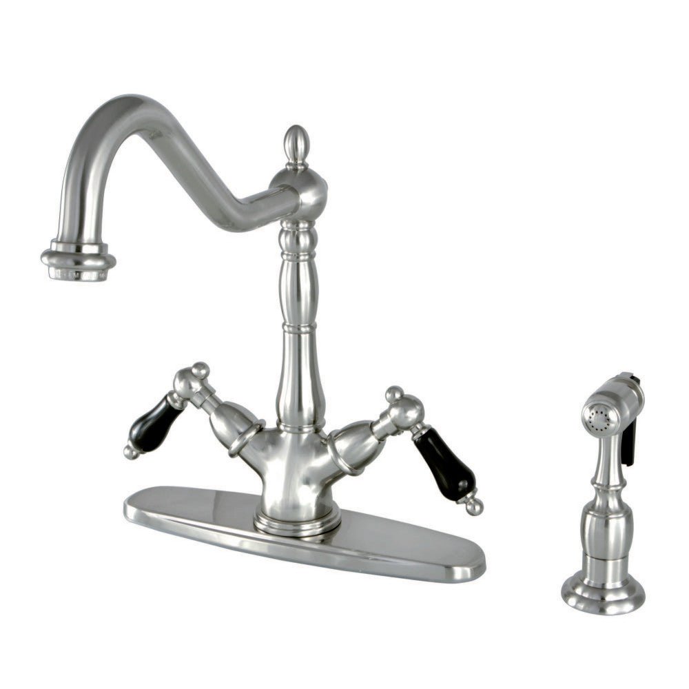 8" Centerset Deck Mount Kitchen Faucet W/ Brass Sprayer - BUILDMYPLACE